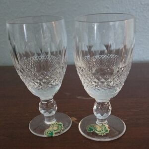 Waterford Crystal Coleen Cut Port Wine Glass Pair